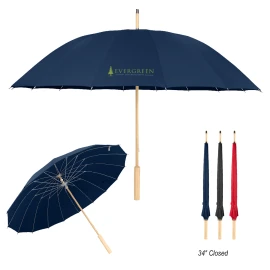 Product: 46" Arc Umbrella With 100% RPET Canopy & Bamboo Handle