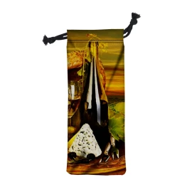 Product: 6" W X 15.5" H Wine Drawstring Bag