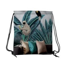 Product: 16" W X 18" H Canvas Drawstring Backpack