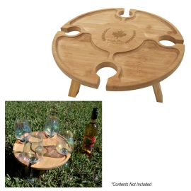 Product: Bamboo Portable Wine & Cheese Table