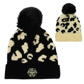 Product: Leopard Print Pom Beanie