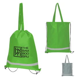 Product: Double Feature Non-Woven Drawstring Tote Bag