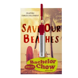 Product: Greeting Card With Collapsible Stainless Steel Straw Kit