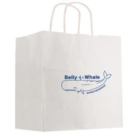 Product: Kraft Paper White Shopping Bag - 10" x 13"