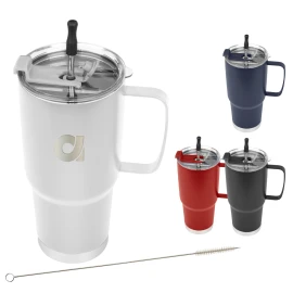 Product: 30 Oz. Lisbon Stainless Steel Tumbler With Straw