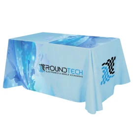 Product: Flat All Over Dye Sub Table Cover - 4-sided, fits 6' table