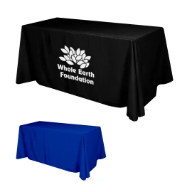 Product: Flat Polyester 4-Sided Table Cover - fits 6' standard table