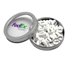 Product: Candy Window Tin Short Round with Printed Mints