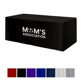 Product: Fitted Poly/Cotton 3-Sided Table Cover - Fits 8' Standard Table