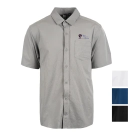 Product: Burnside© Perforated Stretch Woven Button-Up