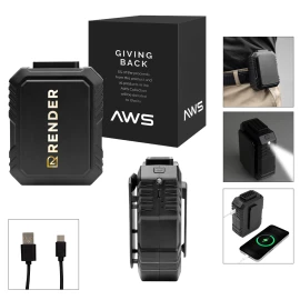 Product: AWS UL Listed 5,000 mAh Power Bank and Fan With Clip