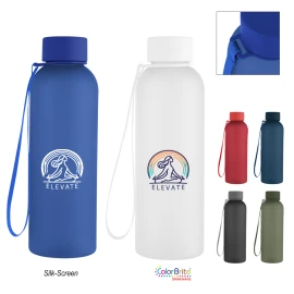 Product: 20 Oz. Morgan rPET Rubberized Bottle With Carry Strap