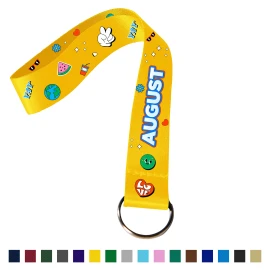 Product: 3/4" Full Color Polyester Wrist Keychain Lanyard w/ Split Ring