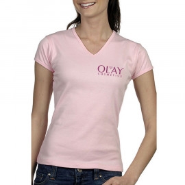 Product: Bella Canvas Women's Baby Rib Short Sleeve V-Neck Tee
