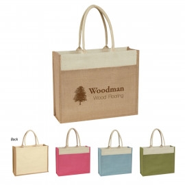 Product: JUTE TOTE BAG WITH FRONT POCKET