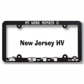 Product: High View (HV) Raised Copy Plastic License Plate Frame