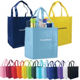 Product: Promotional Nonwoven Grocery Tote - 13" W x 15" H x 10" D