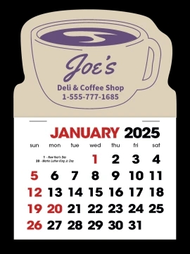 Product: Coffee Cup Stick Up Calendar