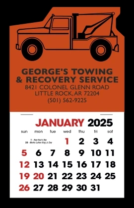 Product: Wrecker Stick Up Calendar