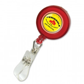 Product: Domed Retractable Badge Holder (Round w/ Slip on Clip)