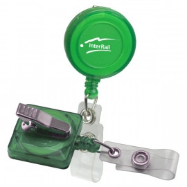 Product: Pad Printed Retractable Badge Holder (Round w/ Alligator Clip)