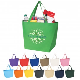 Product: NON-WOVEN BUDGET SHOPPER TOTE BAG - 20" W x 13" H x 8" D