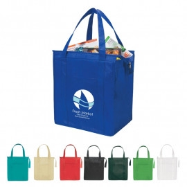 Product: NON-WOVEN INSULATED SHOPPER TOTE BAG - 13" W x 15" H x 9" D