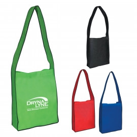 Product: NON-WOVEN MESSENGER TOTE BAG WITH HOOK AND LOOP CLOSURE