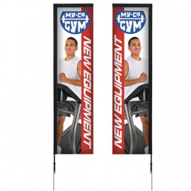 Product: 10' Rectangle Double Sided Sail Sign Kit w/ Spike Base