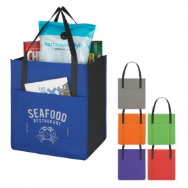 Product: NON-WOVEN SHOPPER'S POCKET TOTE BAG