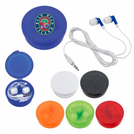Product: EARBUDS IN ROUND PLASTIC CASE