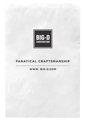 Product: White Kraft Paper Merchandise Bag (12"x18"x2 3/4")