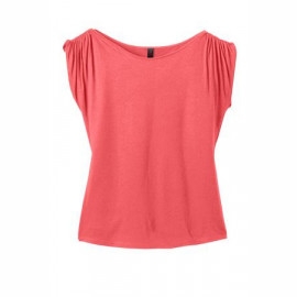 Product: District Made® Ladies Modal Blend Gathered Shoulder Tee