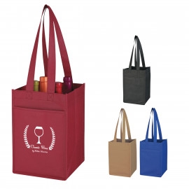 Product: NON-WOVEN 4 BOTTLE WINE TOTE BAG