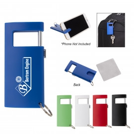 Product:  Phone Stand And Cleaning Cloth Key Tag