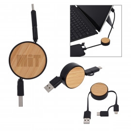 Product: BAMBOO RETRACTABLE 3-IN-1 CHARGING CABLE