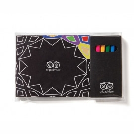 Product: Black Cover Adult Coloring Book and 6-Color Pencil Set