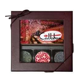 Product: CUSTOM PRINTED CHOCOLATE BAR WITH 3 TRUFFLES