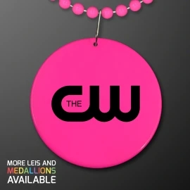 Product: Pink Medallion with Beaded Necklace (Non Light Up)