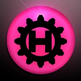 Product: Pink LED Frosted Circle Pin-On Badge