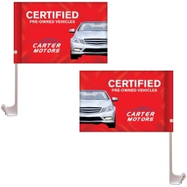 Product: 7.5" x 10.5" Stationary Use Double Sided KP Car Flag