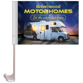 Product: 7.5" x 10.5" Stationary Use Single Reverse Car Flag