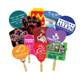 Product: Promotional Stock Shaped Paper Glued Hand Fans