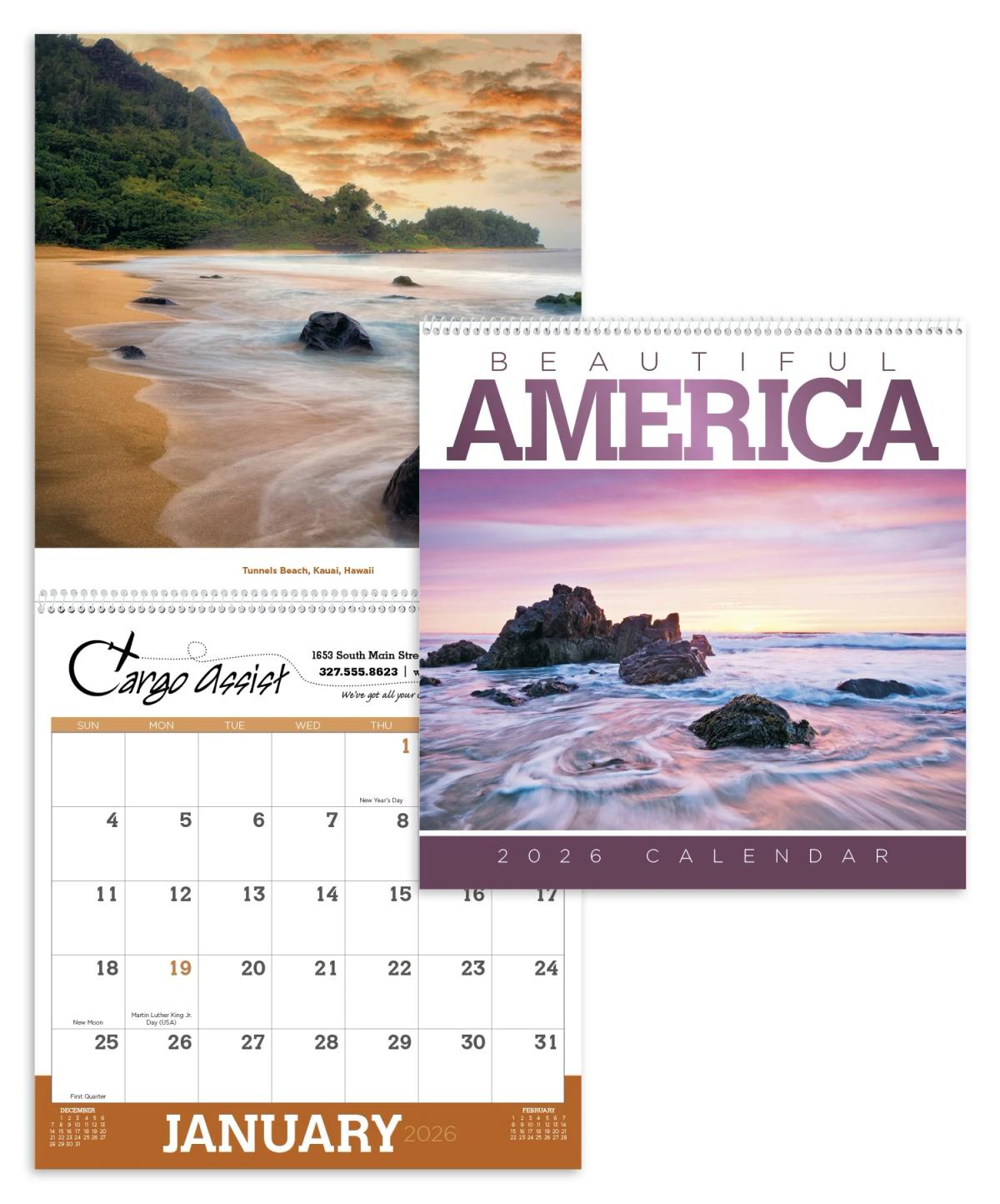 Beautiful America Calendar II, Spiral with Bottom Imprint