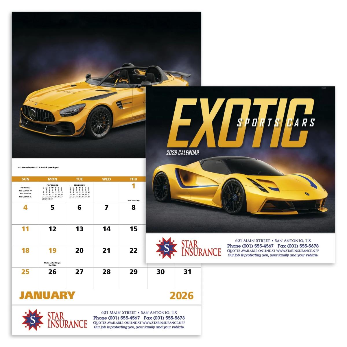 Exotic Sports Cars Calendar