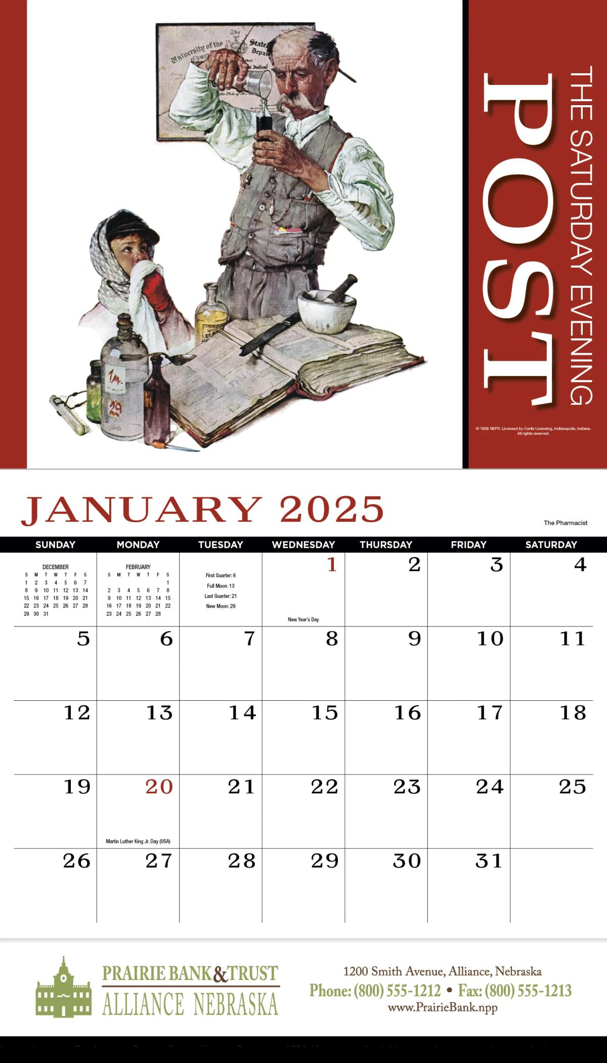 Saturday Evening Post Appointment Calendar