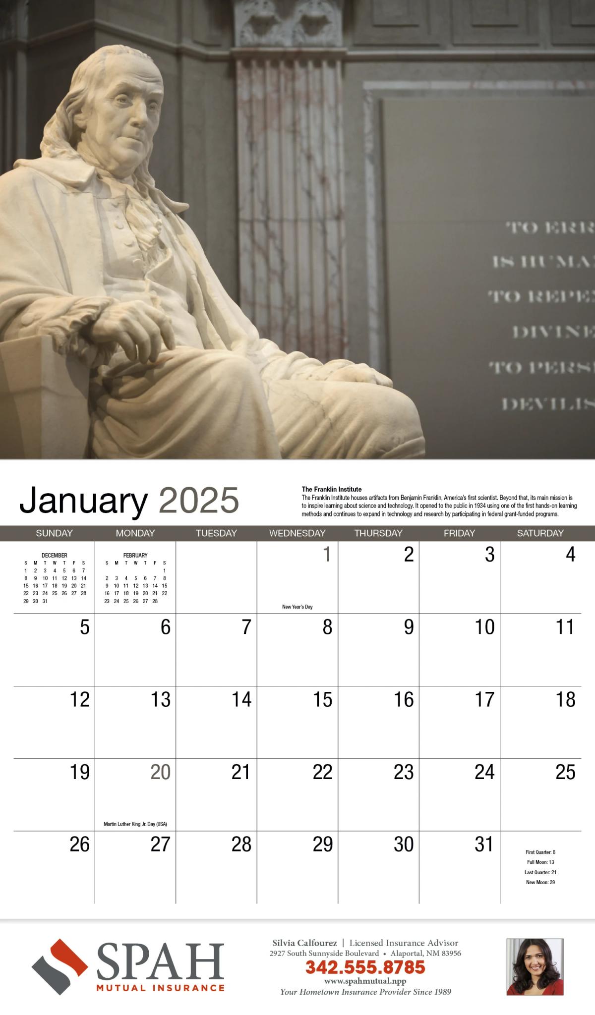 American History Appointment Calendar