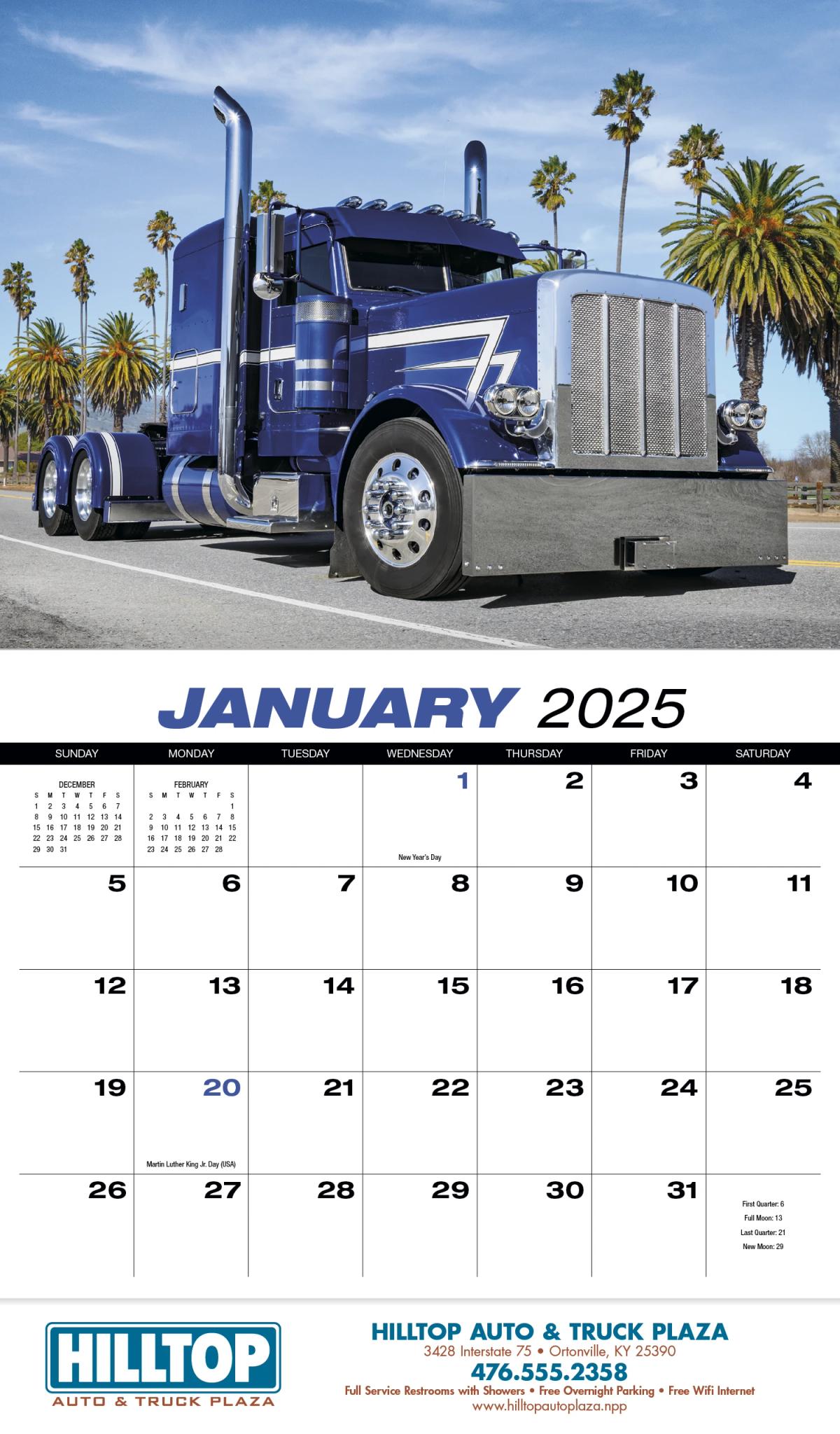 18-Wheeler Wall Appointment Calendar
