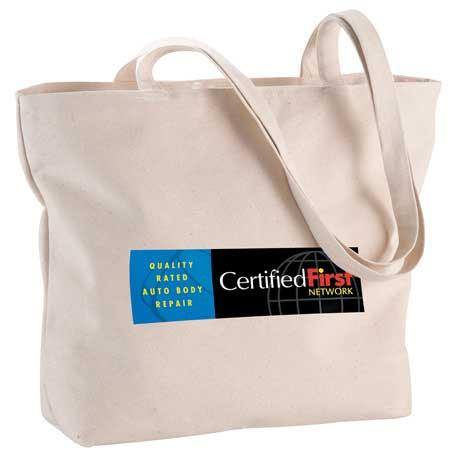 Zippered 12oz Cotton Canvas Shopper Tote