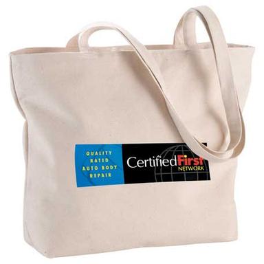 Zippered 12oz Cotton Canvas Shopper Tote